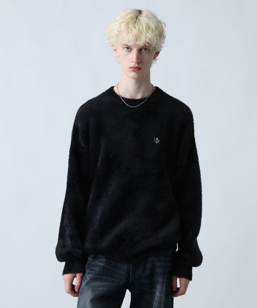 HARE(ハレ)の「SOFTシャギーニットプルオーバー(HARE)(ニット/セーター・メンズ・ブラック系その他/イエロー/ブルー/ブラック/パープル/グレー/レッド・SMALL/MEDIUM)」の20枚目の写真