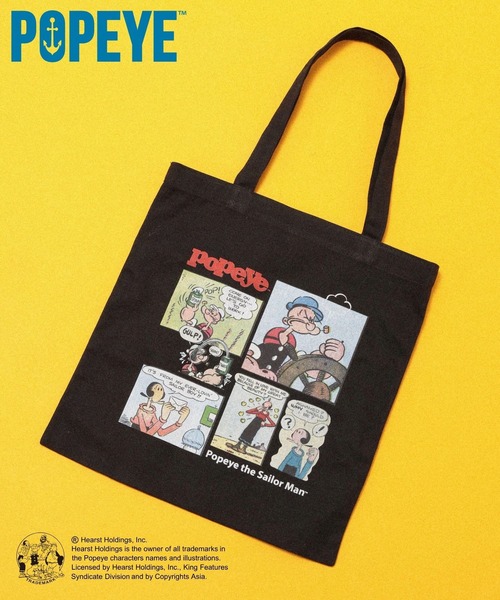 GLOBAL WORK(グローバルワーク)の「POPEYE(TM)/トートバッグ/一部店舗限定/601874(トートバッグ・メンズ・ホワイト系その他2/ブラック/スカイブルー/ホワイト・FREE)」の3枚目の写真