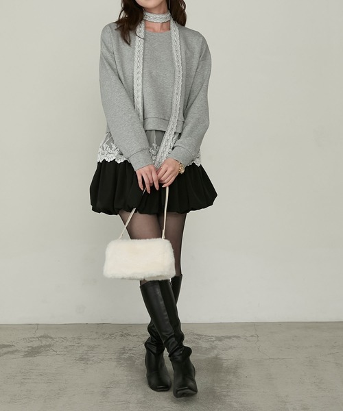 Cherir Mignon(シェリルミニョン)の「【Cherir Mignon】コンパクトスクエアファーワンハンドルバッグ(ハンドバッグ・レディース・ホワイト/ブラウン/ブラック/ベージュ・FREE)」の9枚目の写真