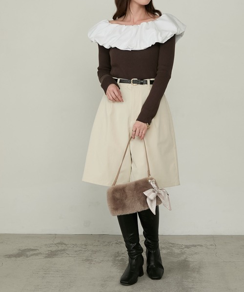 Cherir Mignon(シェリルミニョン)の「【Cherir Mignon】コンパクトスクエアファーワンハンドルバッグ(ハンドバッグ・レディース・ホワイト/ブラウン/ブラック/ベージュ・FREE)」の22枚目の写真