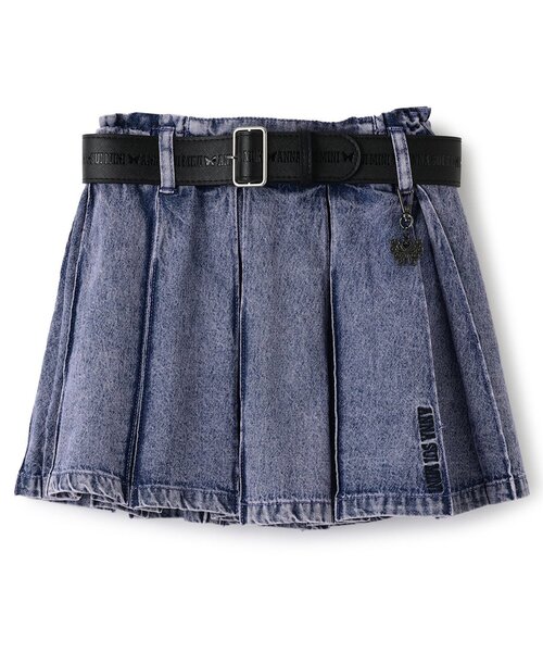 セール】ベルトつきデニムスカート+1分丈スパッツ（スカート）｜ANNA