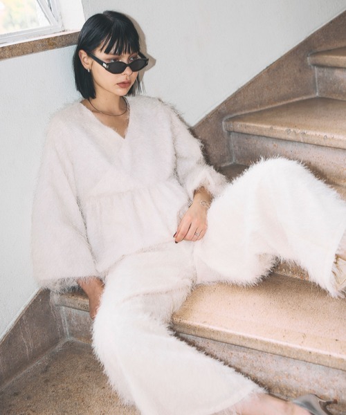 ARVELLIA（アルベリア）の「WIDE FRINGE PANTS（その他パンツ・レディース・ホワイト/ブラック・M）」の20枚目の写真