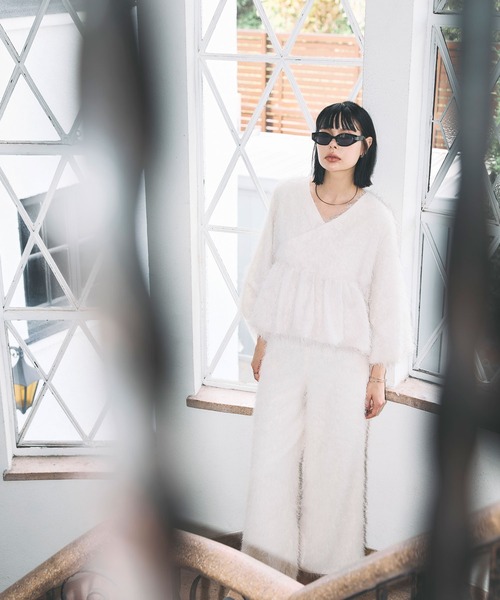 ARVELLIA（アルベリア）の「WIDE FRINGE PANTS（その他パンツ・レディース・ホワイト/ブラック・M）」の22枚目の写真