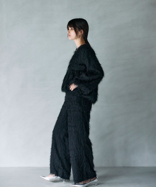 ARVELLIA（アルベリア）の「WIDE FRINGE PANTS（その他パンツ・レディース・ホワイト/ブラック・M）」の14枚目の写真