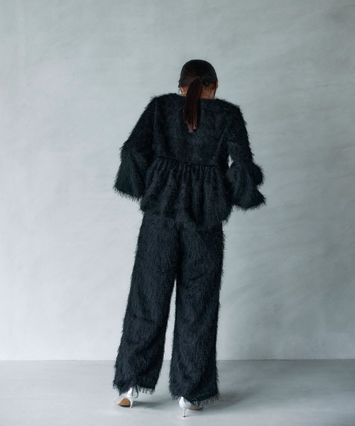 ARVELLIA（アルベリア）の「WIDE FRINGE PANTS（その他パンツ・レディース・ホワイト/ブラック・M）」の15枚目の写真