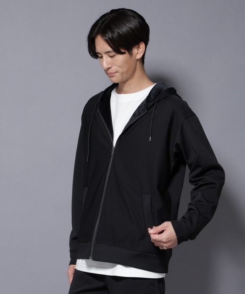 NANO universe(ナノユニバース)の「「MC」coveross(R) フリースボンディングジップアップパーカー(パーカー・メンズ・ブラック/ブラウン・M/L)」の5枚目の写真