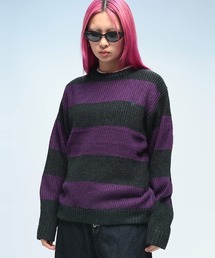 ニット/セーター（パープル/紫色系・ブランドロゴ）ファッション通販