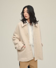 JEANASIS（ジーナシス）の「【eL】Boucle Zip Coat/580998（ステンカラーコート）」