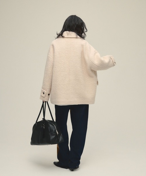 セール】【eL】Boucle Zip Coat/580998（ステンカラーコート）｜eL