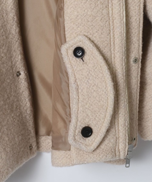 セール】【eL】Boucle Zip Coat/580998（ステンカラーコート）｜eL