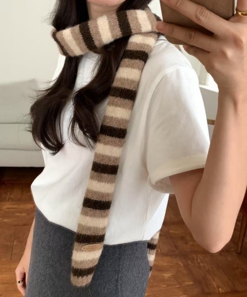 w&lt パクパク マフラー y2k セール】Y2K細ボーダーマフラー（マフラー）｜Ritzy（リッツィー）の