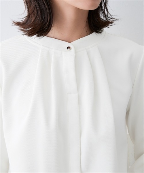 7days Life Styling（セブンデイズライフスタイリング）の「【裏側起毛であったか】フロントタックトップス<大きいサイズ有>（シャツ/ブラウス・レディース・オフホワイト/ブラック・S/M/L/LL/3L）」の12枚目の写真