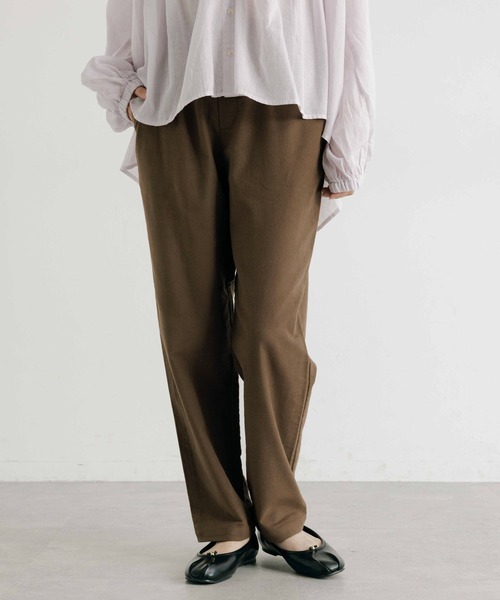 セール】やわらかストレッチテーパードイージーパンツ[プチ・プラス