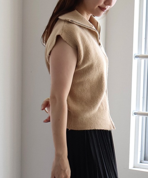 セール】スタンドカラーダブルジップニットベスト（ベスト）｜sin.ca