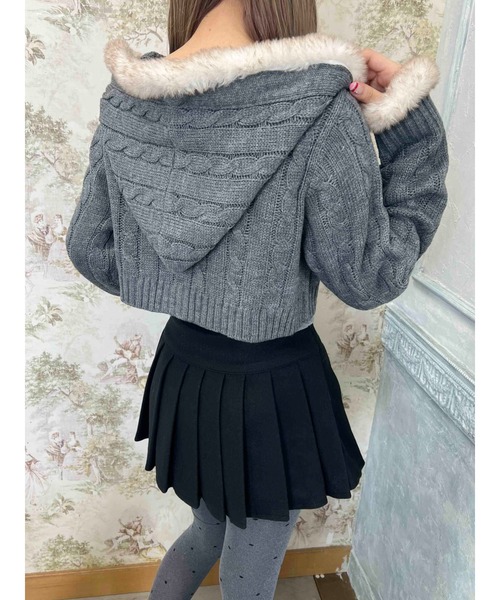 PHILLY(フィリー)の「フェイクファーフードケーブルパーカー(パーカー・レディース・グレー/アイボリー・FREE)」の21枚目の写真