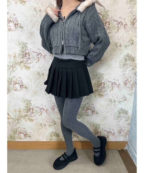 PHILLY(フィリー)の「フェイクファーフードケーブルパーカー(パーカー・レディース・グレー/アイボリー・FREE)」の5枚目の写真