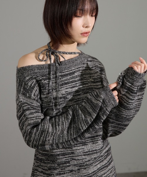 apres jour mignon(アプレジュールミニョン)の「チョーカーニットワンピース(ワンピース・レディース・チャコールグレー/ブラック系その他/レッド/ブラウン系その他・フリー/LARGE)」の14枚目の写真