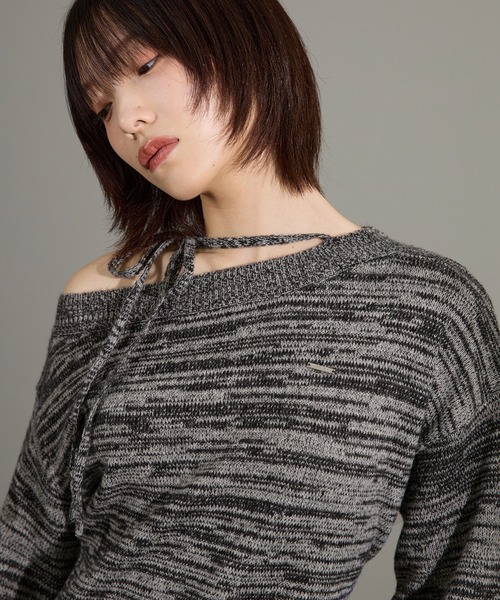 apres jour mignon(アプレジュールミニョン)の「チョーカーニットワンピース(ワンピース・レディース・チャコールグレー/ブラック系その他/レッド/ブラウン系その他・フリー/LARGE)」の13枚目の写真