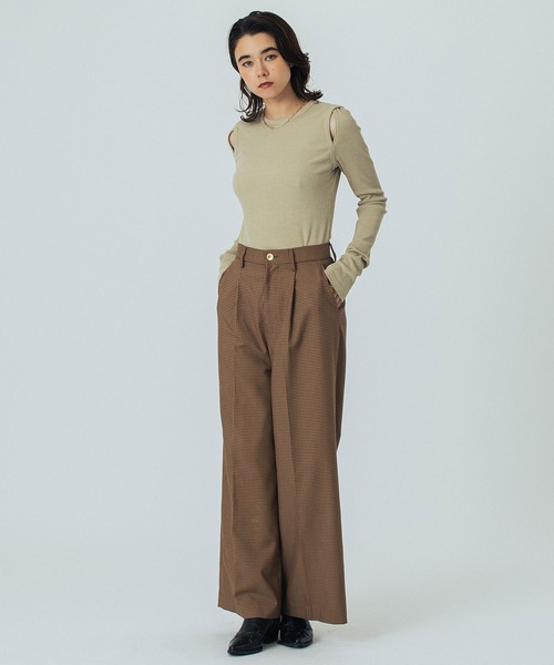 ROSE BUD(ローズバッド)の「(CREOLME)CHECK WIDE PATNS(その他パンツ・レディース・ブラウン/イエロー・M/S)」の22枚目の写真