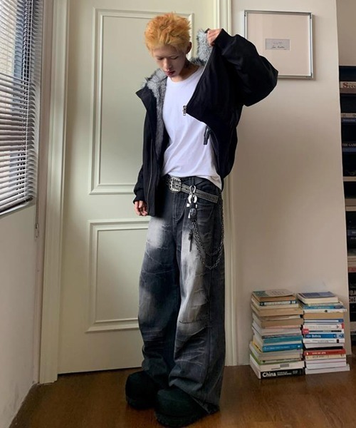 Ressaca(レサーカ)の「ヴィンテージライクワイドシルエットブラックデニムパンツ(デニムパンツ・メンズ・ブラック・L/XL/M)」の12枚目の写真