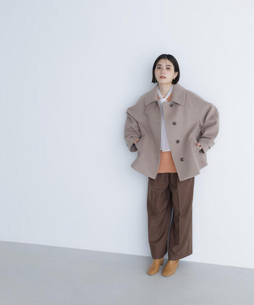 NATURAL BEAUTY BASIC（ナチュラルビューティーベーシック）の「◇ステンカラーハーフコート（その他アウター・レディース・ダークブラウン/ベージュ/ネイビー・SMALL/MEDIUM）」の9枚目の写真