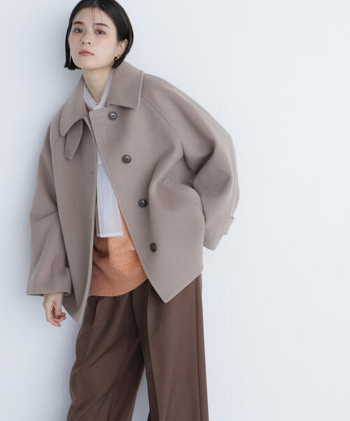 NATURAL BEAUTY BASIC（ナチュラルビューティーベーシック）の「◇ステンカラーハーフコート（その他アウター・レディース・ダークブラウン/ベージュ/ネイビー・SMALL/MEDIUM）」の10枚目の写真