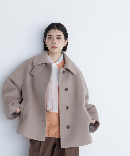 NATURAL BEAUTY BASIC（ナチュラルビューティーベーシック）の「◇ステンカラーハーフコート（その他アウター・レディース・ダークブラウン/ベージュ/ネイビー・SMALL/MEDIUM）」の12枚目の写真