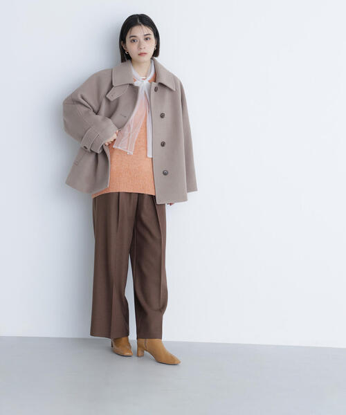 NATURAL BEAUTY BASIC（ナチュラルビューティーベーシック）の「◇ステンカラーハーフコート（その他アウター・レディース・ダークブラウン/ベージュ/ネイビー・SMALL/MEDIUM）」の13枚目の写真