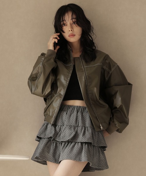 Ulysses（ユリシス）の「ドットティアードミニスカート（スカート・レディース・ブラック/グレー/ネイビー・F）」の10枚目の写真