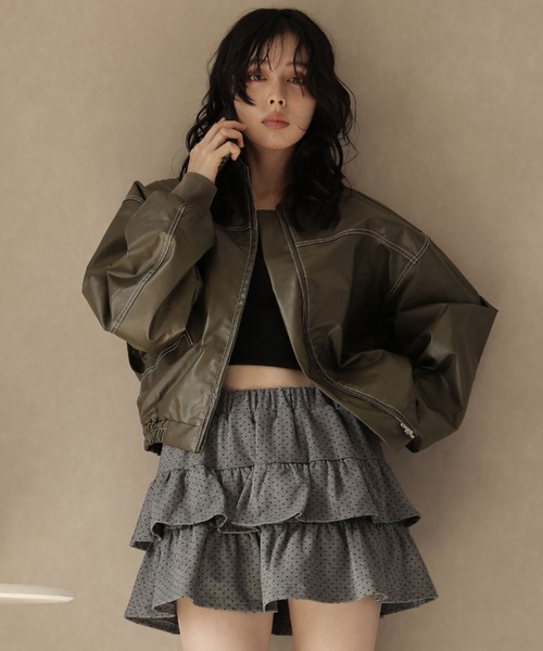 Ulysses（ユリシス）の「ドットティアードミニスカート（スカート・レディース・ブラック/グレー/ネイビー・F）」の11枚目の写真