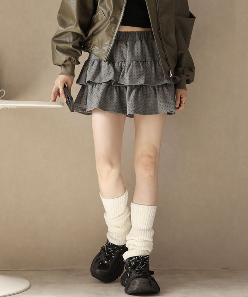 Ulysses（ユリシス）の「ドットティアードミニスカート（スカート・レディース・ブラック/グレー/ネイビー・F）」の15枚目の写真