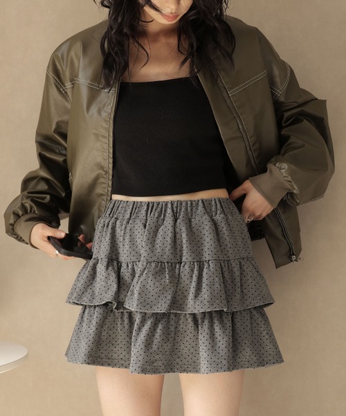 Ulysses（ユリシス）の「ドットティアードミニスカート（スカート・レディース・ブラック/グレー/ネイビー・F）」の18枚目の写真