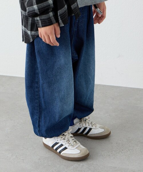 CIAOPANIC TYPY(チャオパニックティピー)の「【KIDS】【ジュニアサイズあり】ゆるだぼベルト付きイージーパンツ(デニムパンツ・キッズ・ネイビー/グレー・XX-LARGE/MEDIUM/X-LARGE/LARGE)」の1枚目の写真