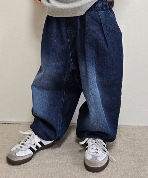 CIAOPANIC TYPY(チャオパニックティピー)の「【KIDS】【ジュニアサイズあり】ゆるだぼベルト付きイージーパンツ(デニムパンツ・キッズ・ネイビー/グレー・XX-LARGE/MEDIUM/X-LARGE/LARGE)」の3枚目の写真