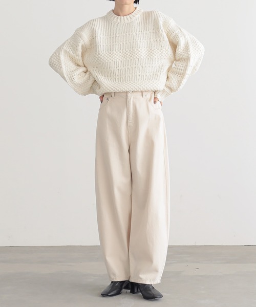 for/c(フォーシー)の「ランダム編みニットトップス【サスティナブル】(ニット/セーター・レディース・パープル/ブラウン/ネイビー/レッド/アイボリー・M/L)」の16枚目の写真