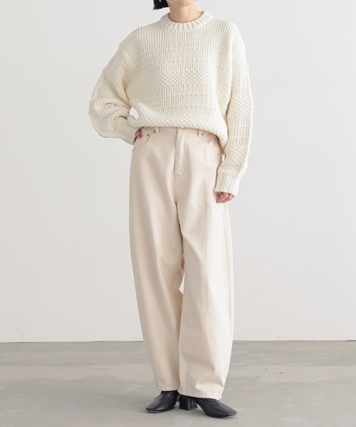 for/c(フォーシー)の「ランダム編みニットトップス【サスティナブル】(ニット/セーター・レディース・パープル/ブラウン/ネイビー/レッド/アイボリー・M/L)」の17枚目の写真