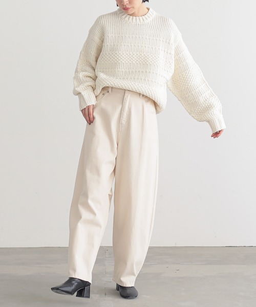 for/c(フォーシー)の「ランダム編みニットトップス【サスティナブル】(ニット/セーター・レディース・パープル/ブラウン/ネイビー/レッド/アイボリー・M/L)」の18枚目の写真