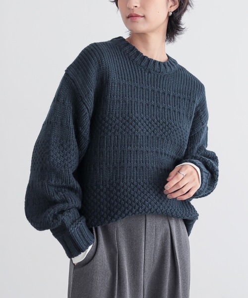for/c(フォーシー)の「ランダム編みニットトップス【サスティナブル】(ニット/セーター・レディース・パープル/ブラウン/ネイビー/レッド/アイボリー・M/L)」の20枚目の写真