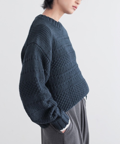 for/c(フォーシー)の「ランダム編みニットトップス【サスティナブル】(ニット/セーター・レディース・パープル/ブラウン/ネイビー/レッド/アイボリー・M/L)」の21枚目の写真