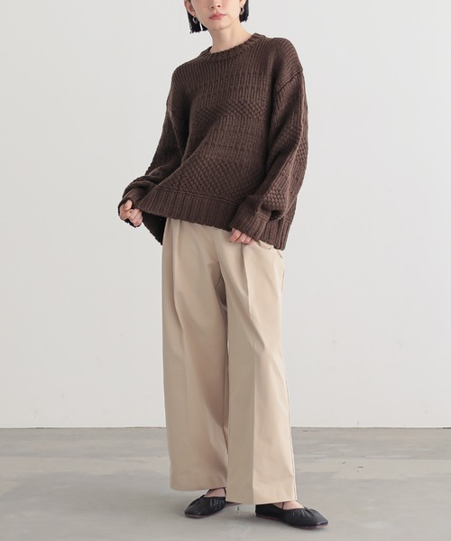 for/c(フォーシー)の「ランダム編みニットトップス【サスティナブル】(ニット/セーター・レディース・パープル/ブラウン/ネイビー/レッド/アイボリー・M/L)」の11枚目の写真
