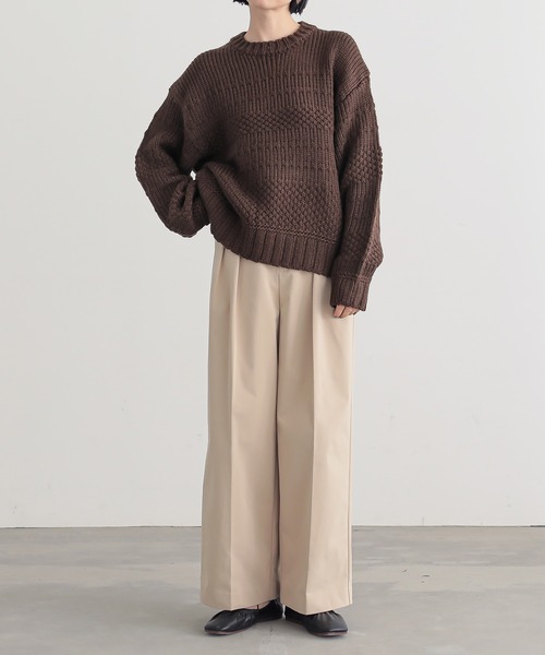 for/c(フォーシー)の「ランダム編みニットトップス【サスティナブル】(ニット/セーター・レディース・パープル/ブラウン/ネイビー/レッド/アイボリー・M/L)」の12枚目の写真