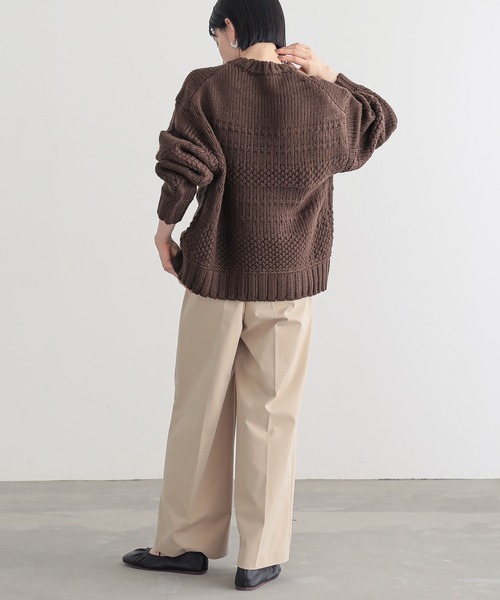 for/c(フォーシー)の「ランダム編みニットトップス【サスティナブル】(ニット/セーター・レディース・パープル/ブラウン/ネイビー/レッド/アイボリー・M/L)」の13枚目の写真