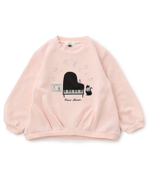 Seraph（セラフ）の「【ジュニア対応】おけいこモチーフトレーナー（スウェット・キッズ・ブラック/サックスブルー/オフホワイト/ピンク・80/90/100/110/120/130/140）」の4枚目の写真