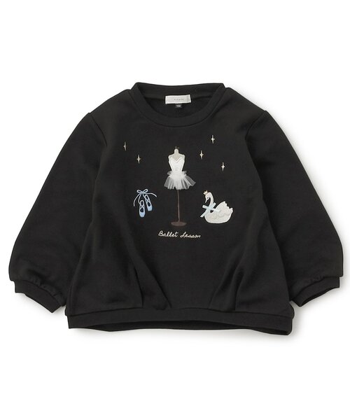 Seraph（セラフ）の「【ジュニア対応】おけいこモチーフトレーナー（スウェット・キッズ・ブラック/サックスブルー/オフホワイト/ピンク・80/90/100/110/120/130/140）」の3枚目の写真