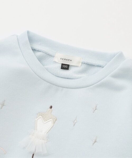 Seraph（セラフ）の「【ジュニア対応】おけいこモチーフトレーナー（スウェット・キッズ・ブラック/サックスブルー/オフホワイト/ピンク・80/90/100/110/120/130/140）」の9枚目の写真