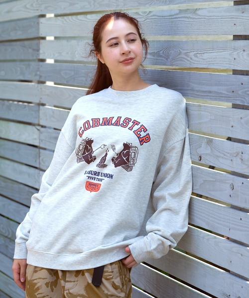 COBMASTER(コブマスター)の「裏毛パウダー加工クルースウェット(焚火クマ)(スウェット・メンズ・グリーン/オートミール/ブラック・MEDIUM/LARGE/X-LARGE)」の16枚目の写真