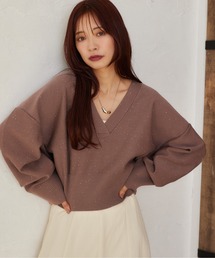 mysty woman | マイクロスパンコールVニット　612426(ニット/セーター)