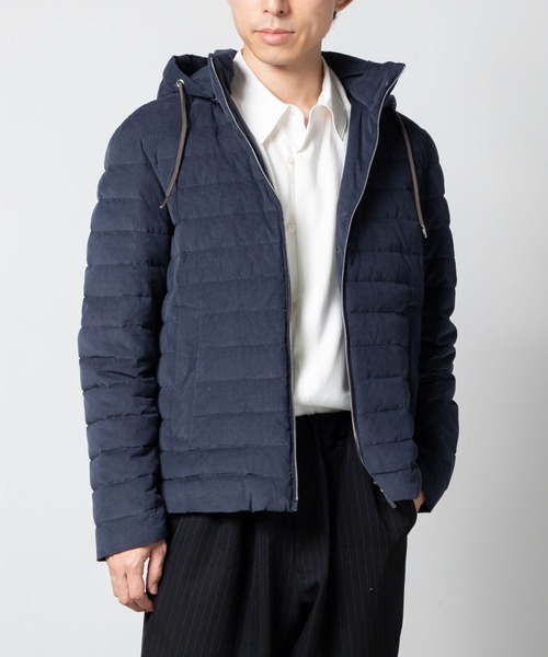 HERNO（ヘルノ）の「HERNO RESORT CORDUROY ヘルノ リゾート コーデュロイ ダウンジャケット（ダウンジャケット/コート・メンズ・ネイビー系1/グレー系1・46/48/50）」の4枚目の写真