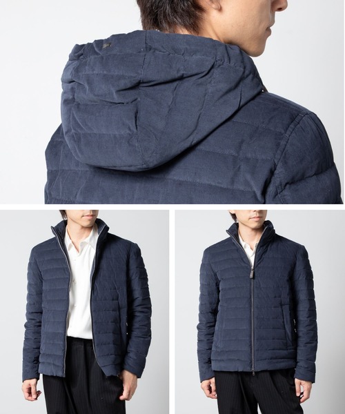 HERNO（ヘルノ）の「HERNO RESORT CORDUROY ヘルノ リゾート コーデュロイ ダウンジャケット（ダウンジャケット/コート・メンズ・ネイビー系1/グレー系1・46/48/50）」の6枚目の写真
