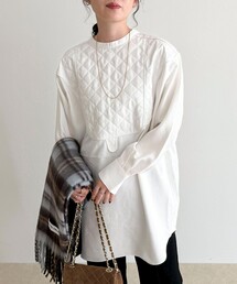 キルティングチュニックブラウス